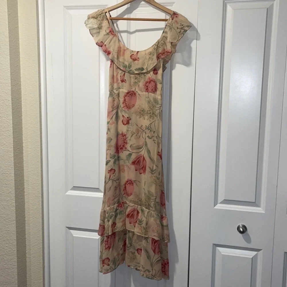 Reformation Odessa off the shoulder Dress "Botany" Floral 2 - Picture 2 of 15